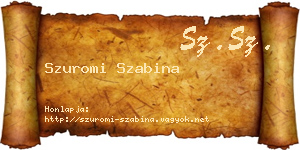 Szuromi Szabina névjegykártya