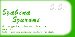 szabina szuromi business card